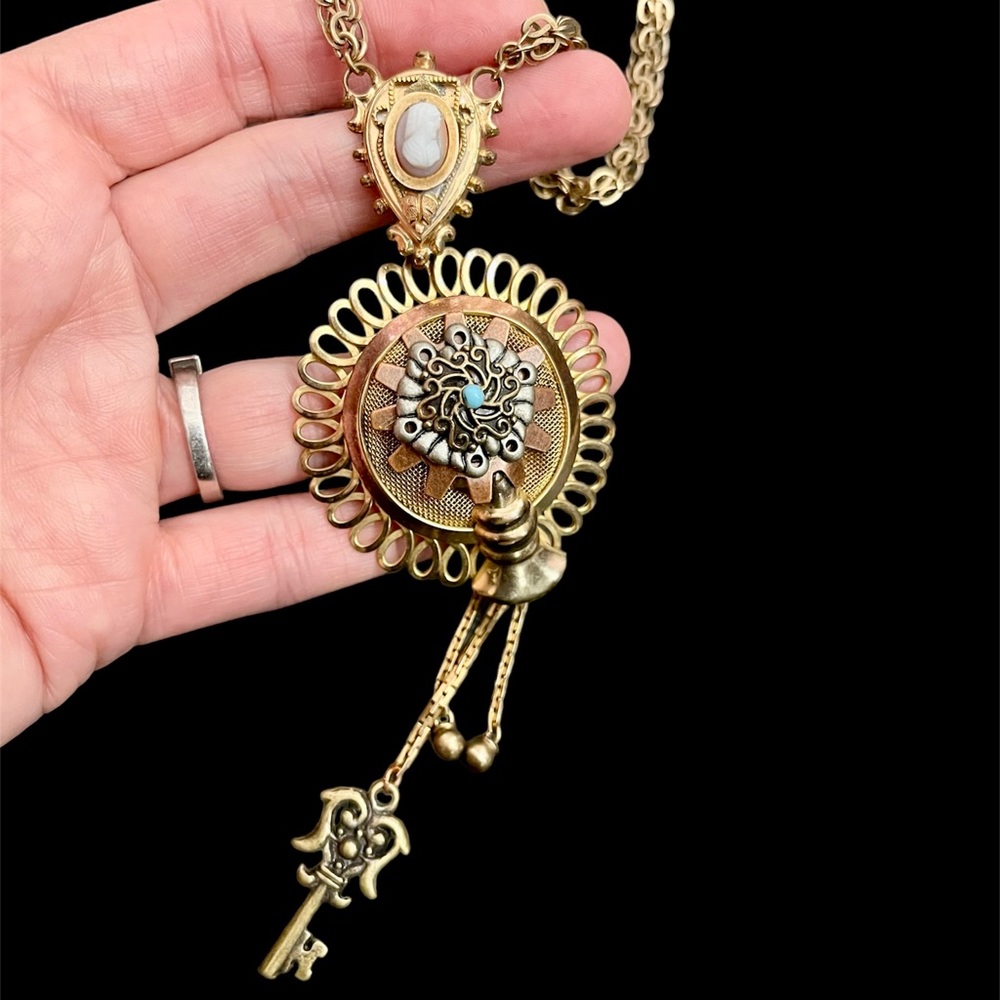 Gold filled, cameo ,Two piece Victorian necklace